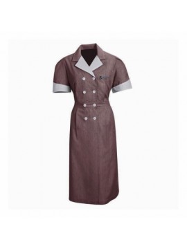 brown janitorial uniform cardigan